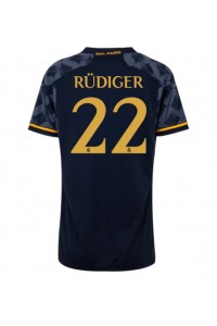 Real Madrid Antonio Rudiger #22 Jalkapallovaatteet Naisten Vieraspaita 2023-24 Lyhythihainen